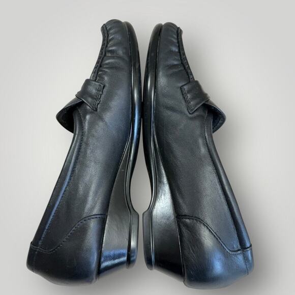 SAS Leather Tripad Loafers Low Wedge Heel Comfort Shoes Slip On Size 9M Black - Picture 7 of 15